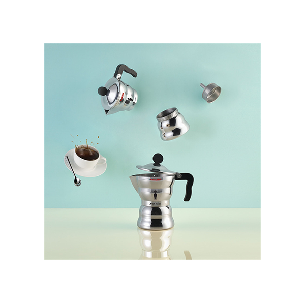 Alessi Moka Percolator 1 kops Aluminium Glans