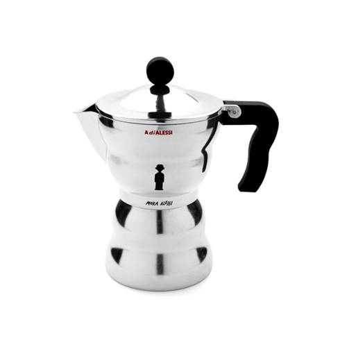 Alessi Moka Percolator 6 kops Aluminium Glans