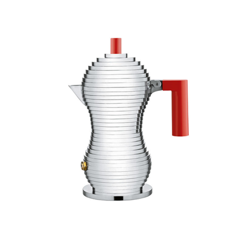 Alessi Pulcina Percolator 1 kops Aluminium Rood