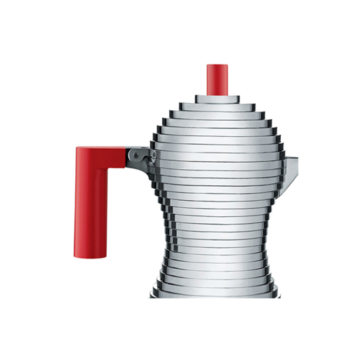 Alessi Pulcina Percolator 1 kops Aluminium Rood