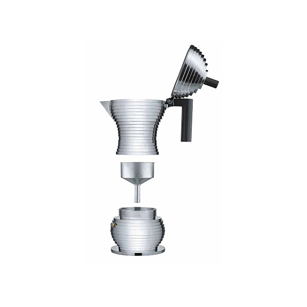 Alessi Pulcina Percolator 1 kops Aluminium Zwart