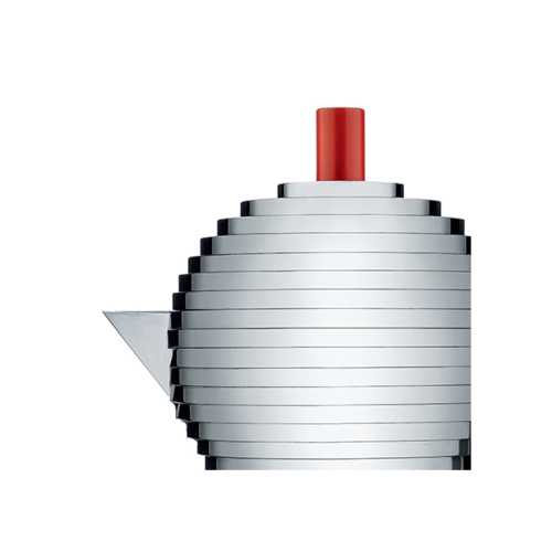 Alessi Pulcina Percolator 3 kops Aluminium Rood Inductie