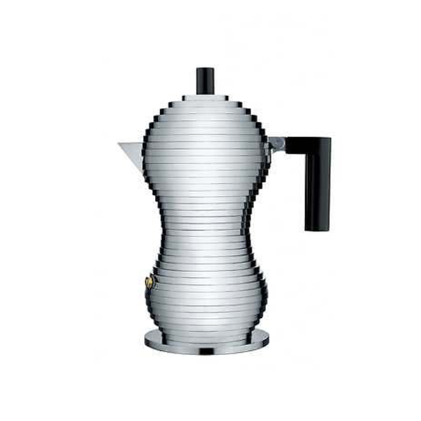 Alessi Pulcina Percolator 3 kops Aluminium Zwart