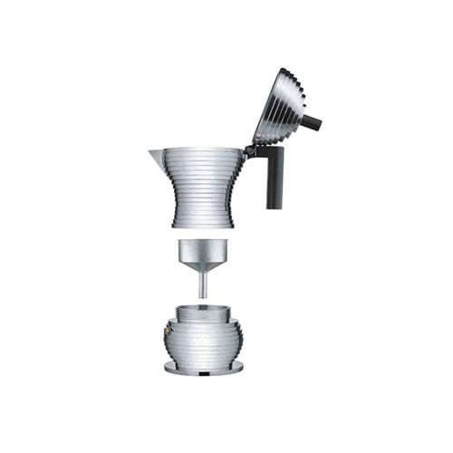 Alessi Pulcina Percolator 3 kops Aluminium Zwart