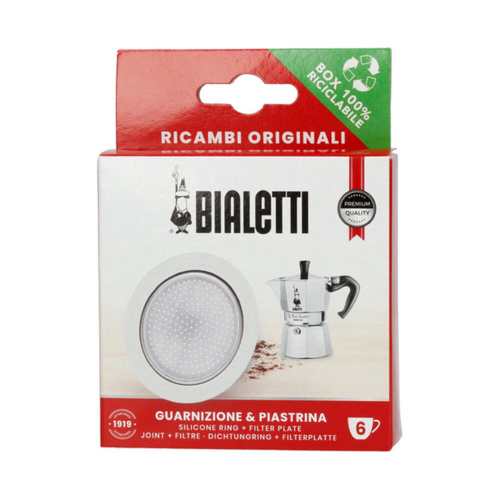 Bialetti Aluminium Filterplaatje en Afsluitringen (6 kops)