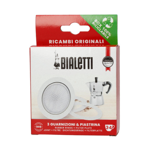 Bialetti Aluminium Filterplaatje en Afsluitringen (3 & 4 Kops)