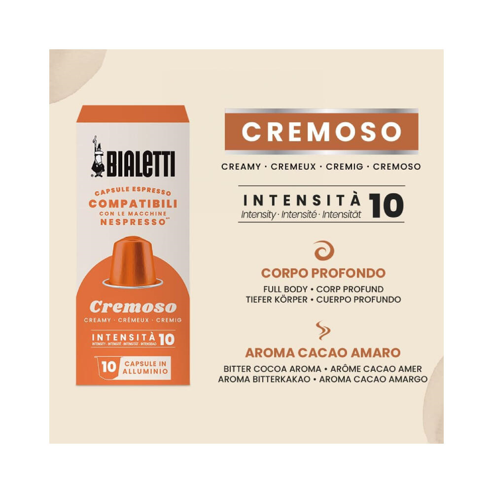Bialetti Capsules Nespresso Compatible Cremoso 10 stuks
