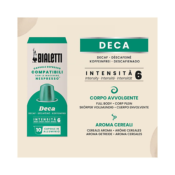 Bialetti Capsules Nespresso Compatible Decaf 10 stuks