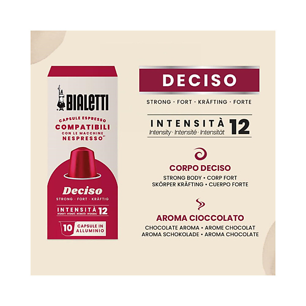 Bialetti Capsules Nespresso Compatible Deciso 10 stuks