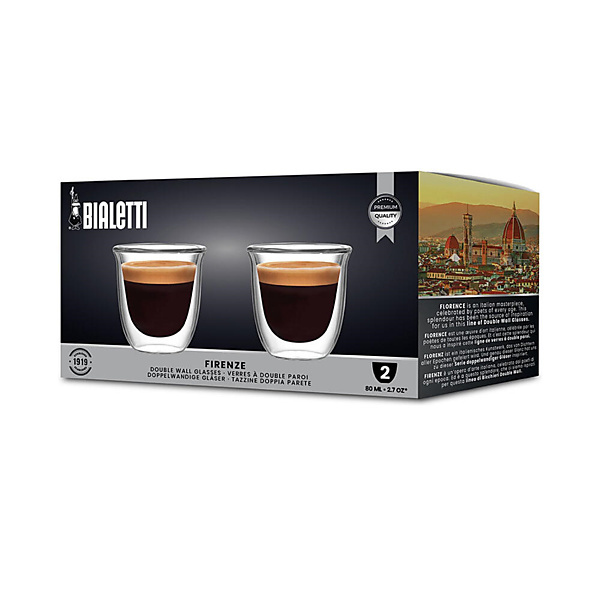 Bialetti Dubbelwandige Glazen Firenze 80 ml 2 stuks