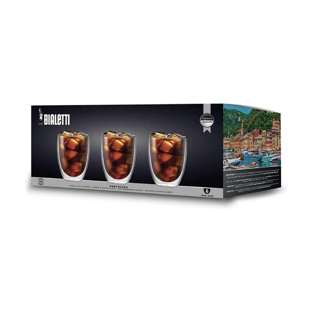 Bialetti Dubbelwandige Glazen Portofino 350 ml 6 stuks