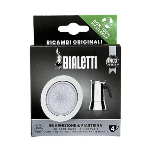 Bialetti RVS Filterplaatje en Afsluitring (4 Kops)