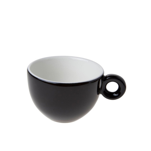 Cappuccino Kop en Schotel Porselein Zwart