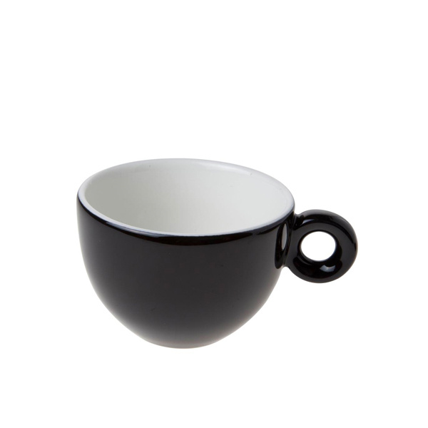 Cappuccino Kop en Schotel Porselein Zwart