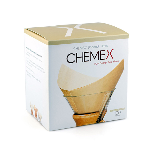 Chemex Koffiefilters Voorgevouwen Vierkant Natural 100 stuks