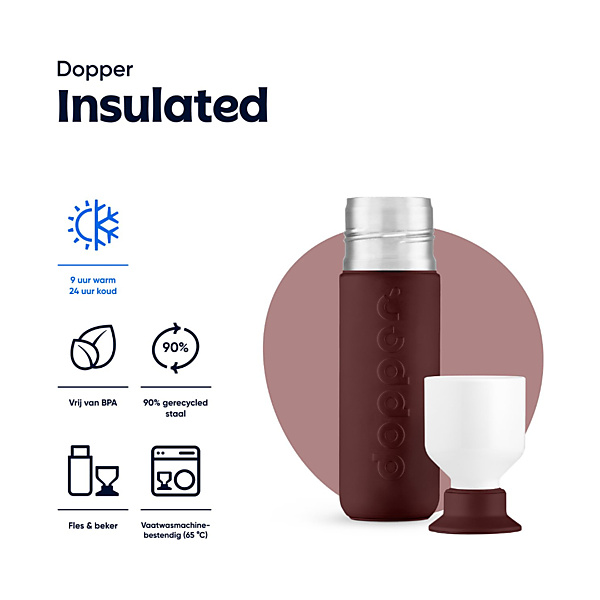 Dopper Insulated Thermosfles Cedar Brown 350 ml
