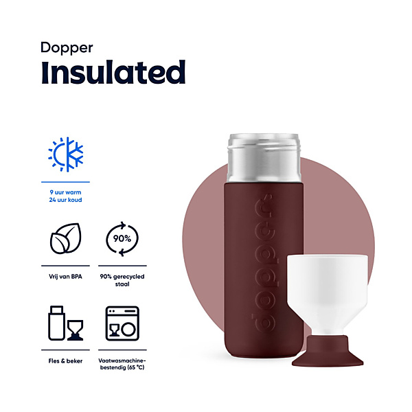 Dopper Insulated Thermosfles Cedar Brown 580 ml