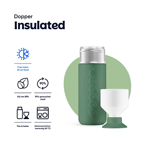 Dopper Insulated Thermosfles Pine Green 580 ml