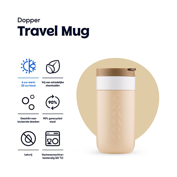 Dopper Travel Mug Thermosbeker 300 ml Earthy Brown