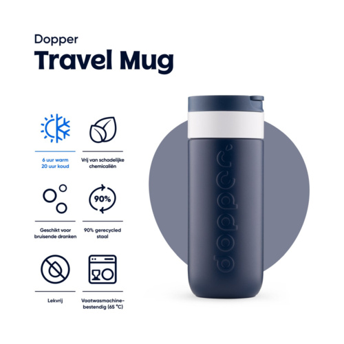 Dopper Travel Mug Thermosbeker 400 ml Breaker Blue