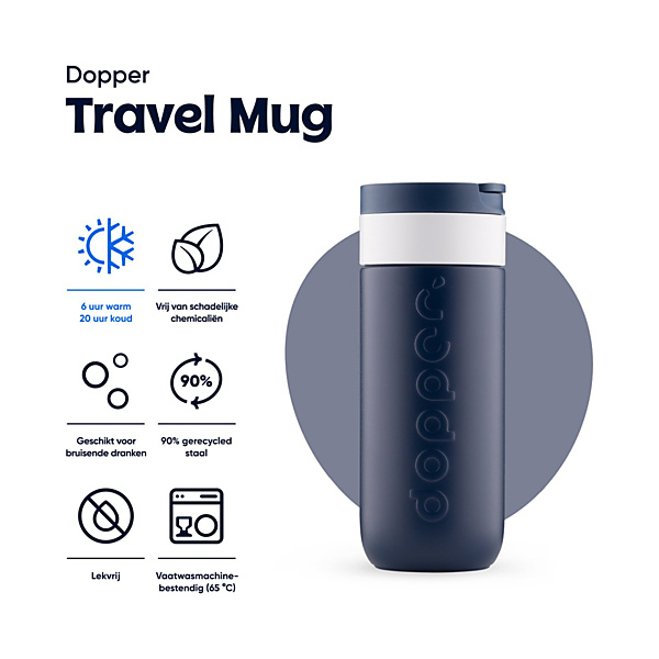 Dopper Travel Mug Thermosbeker 400 ml Breaker Blue