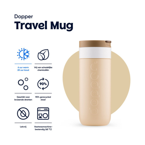 Dopper Travel Mug Thermosbeker 400 ml Earthy Brown