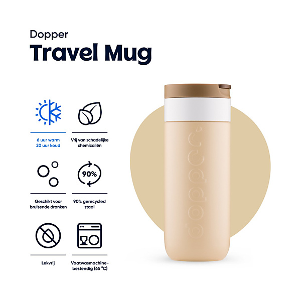 Dopper Travel Mug Thermosbeker 400 ml Earthy Brown