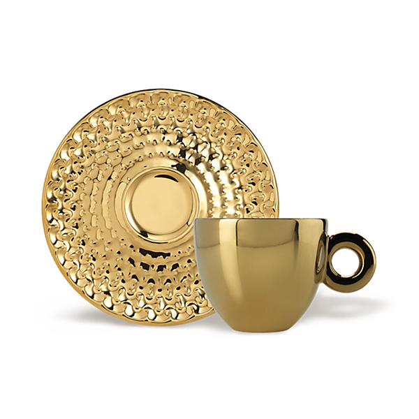 illy Art Collection John Armleder Cappuccino Kop en Schotel 4 stuks