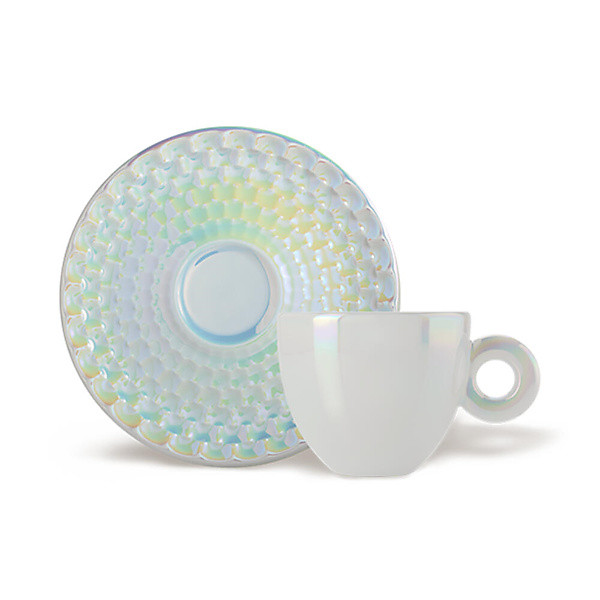 illy Art Collection John Armleder Cappuccino Kop en Schotel 2 stuks