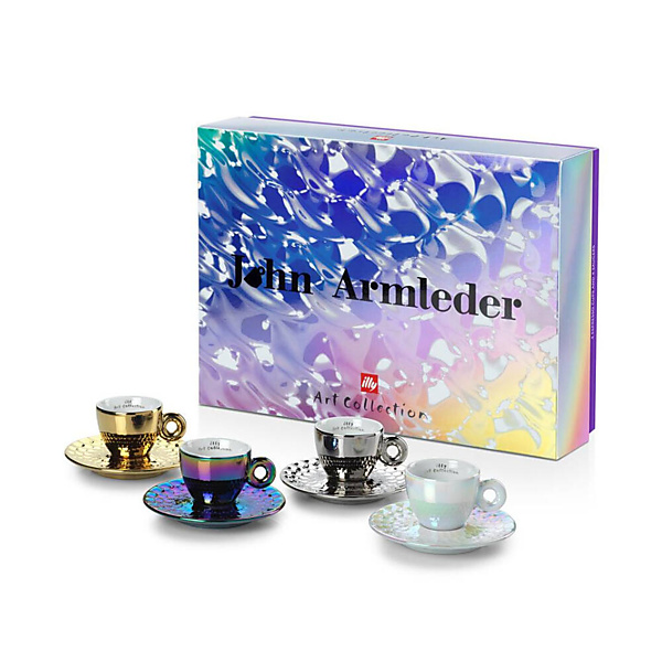 illy Art Collection John Armleder Espresso Kop en Schotel 4 stuks