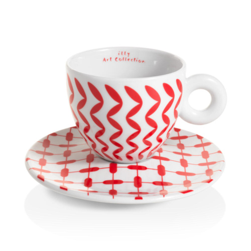 illy Art Collection Mona Hatoum Cappuccino Kop en Schotel 6 stuks