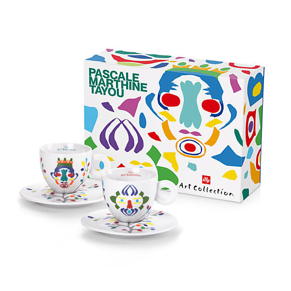 illy Art Collection Pascale Marthine Tayou Cappuccino Kop en Schotel 2 stuks