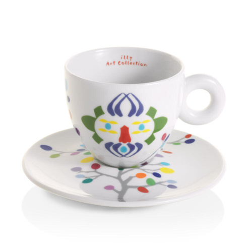 illy Art Collection Pascale Marthine Tayou Cappuccino Kop en Schotel 6 stuks