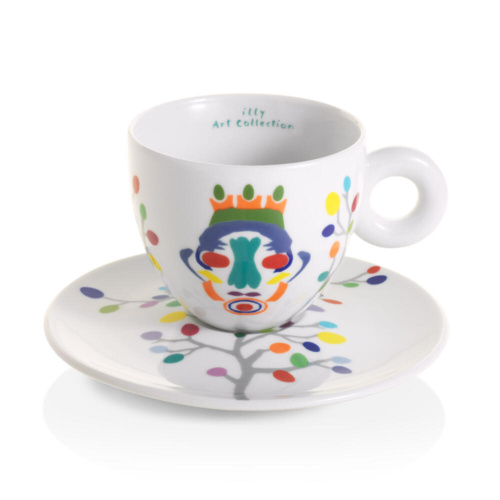illy Art Collection Pascale Marthine Tayou Cappuccino Kop en Schotel 2 stuks