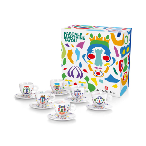 illy Art Collection Pascale Marthine Tayou Cappuccino Kop en Schotel 6 stuks