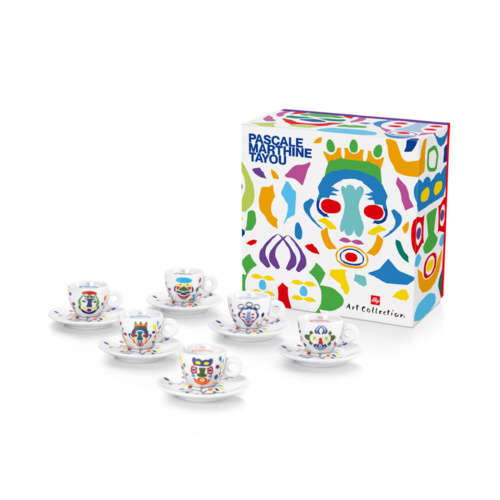 illy Art Collection Pascale Marthine Tayou Espresso Kop en Schotel 6 stuks