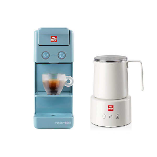 illy Y3.3 en Melkopschuimer Bundel Lichtblauw