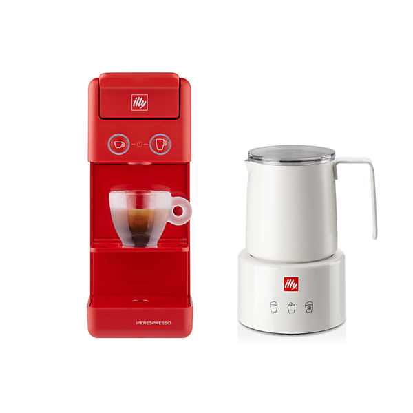 illy Y3.3 en Melkopschuimer Bundel Rood