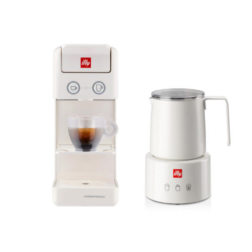 illy Y3.3 en Melkopschuimer Bundel Wit