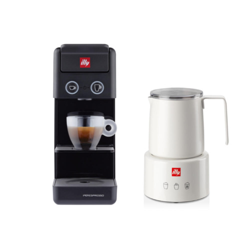 illy Y3.3 en Melkopschuimer Bundel Zwart