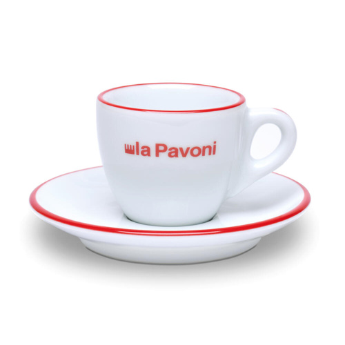 La Pavoni Espresso Kop en Schotel 75 ml 6 stuks