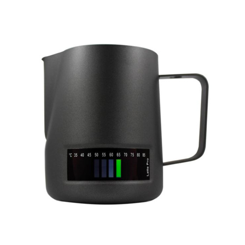 Latte Pro Melkkan Met Thermometer 0,6L Zwart
