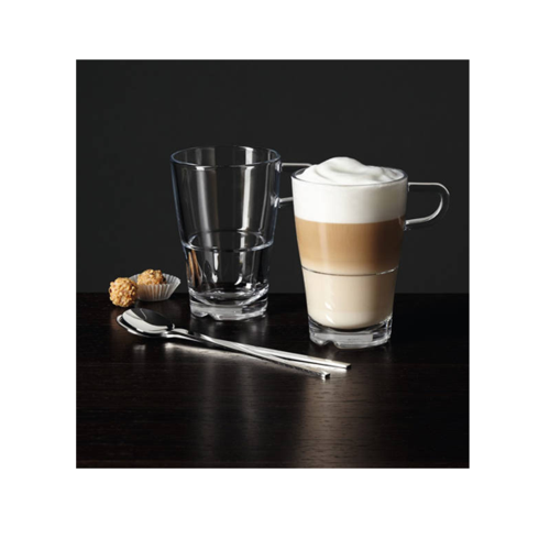 Leonardo Senso Latte Macchiato glazen met oor en lepels 4 delig