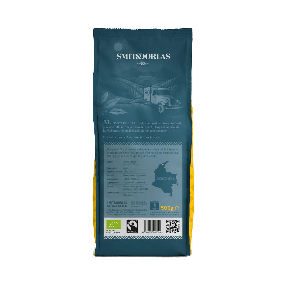 SMIT&DORLAS Single Origin Colombia Koffiebonen 500 gram