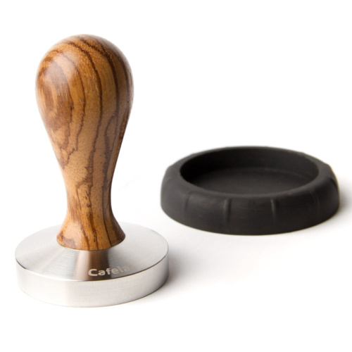 Tamper Cafelat Drop Hout Zebra 58mm